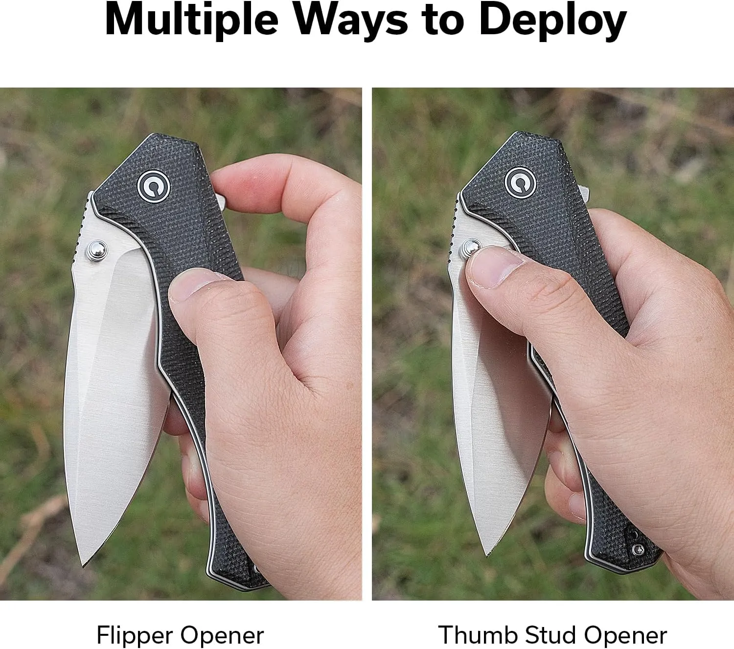 CIVIVI Photonix EDC Pocket Knife, Folding Knife with 3.7" 14C28N Blade Micarta Handle with Pocket Clip for Men Women, Camping Hiking Fishing Knife C23081B-3, Dark Green