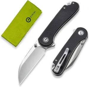 CIVIVI Pocket Knife - Elementum Folding Knife with 2.97'' Nitro-V Wharncliffe Blade G10 Handle, Ideal for Outdoor EDC Gift C18062AF-1
