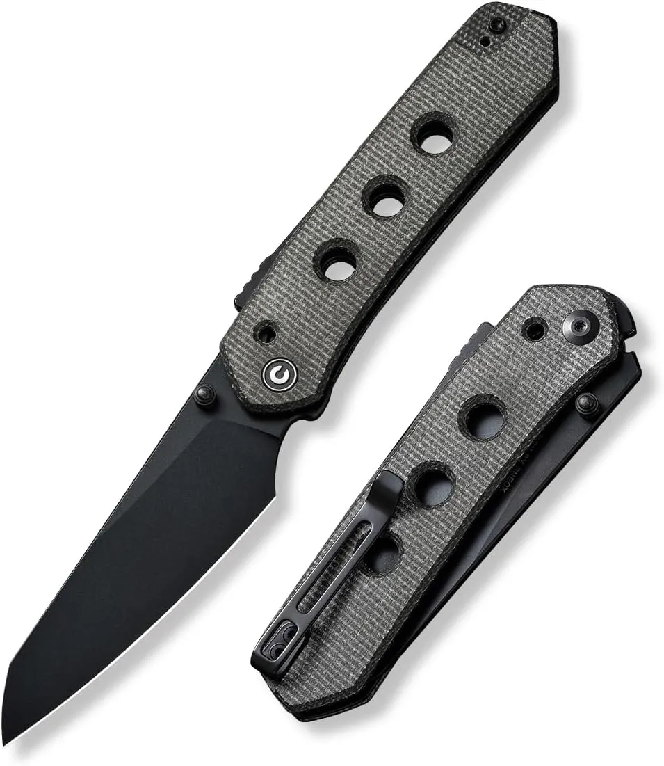CIVIVI Vision FG Pocket Knife for EDC, Superlock Folding Knife with 3.54" Reverse Tanto Nitro-V Blade Micarta Handle, Ideal Gift for Men Women C22036-3