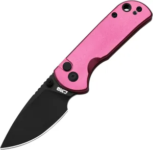 CJRB CUTLERY Pocket Knife for EDC Mica (J1934) Folding Knife with 2.36" Black PVD AR-RPM9 Steel Blade and Pink Aluminum Handle