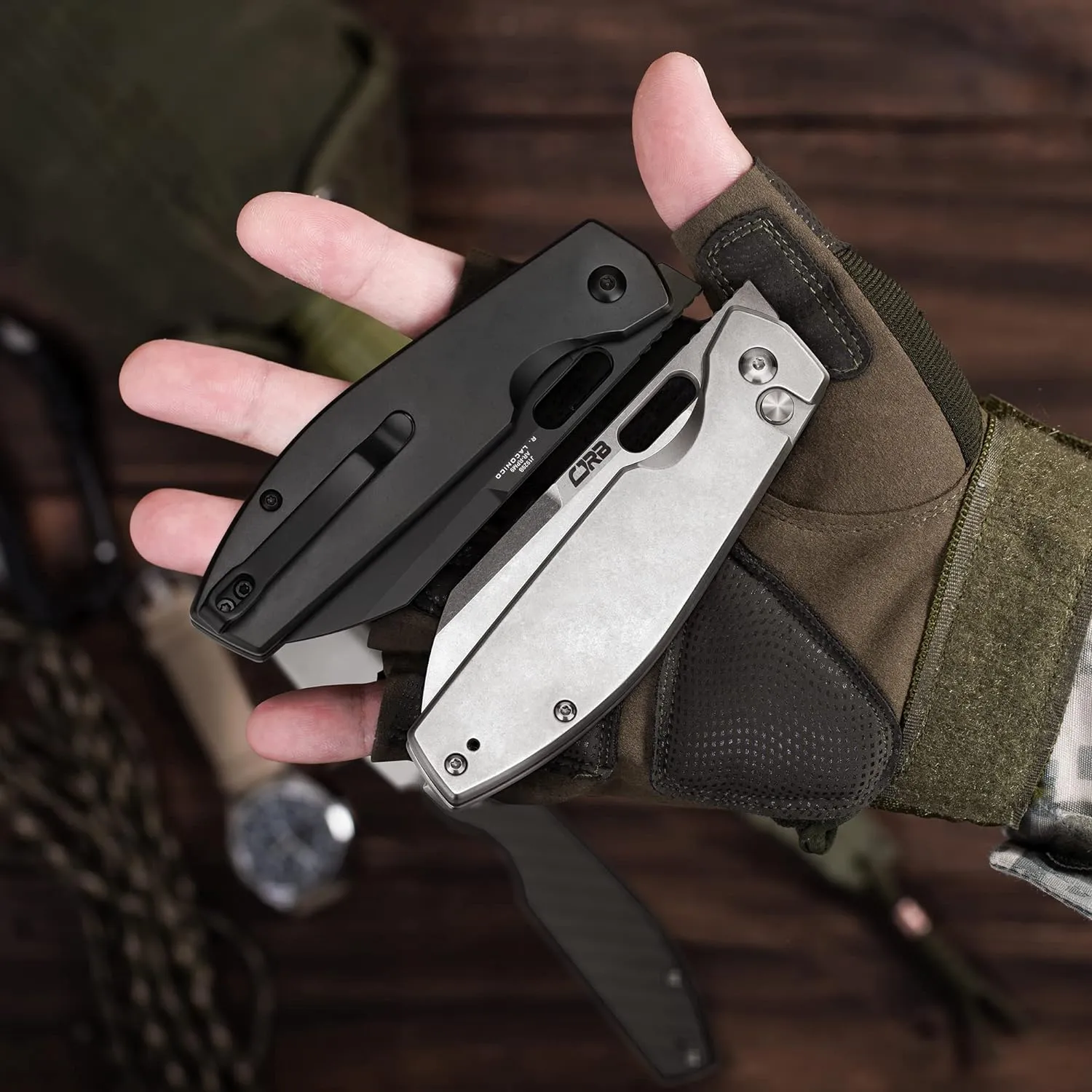 CJRB Pocket EDC Knife Ekko(J1929) Button Lock Small Folding Knife AR-RPM9 Steel Blade and Black PVD Stainless Steel Handle Outdoor for Men Women for Gifts
