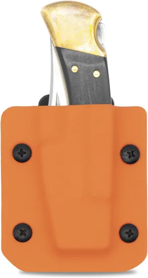 Clip & Carry Kydex Sheath for the Buck 110 & Buck 112 Folding Pocket Knife - Made in USA - Belt Holster Case - Orange
