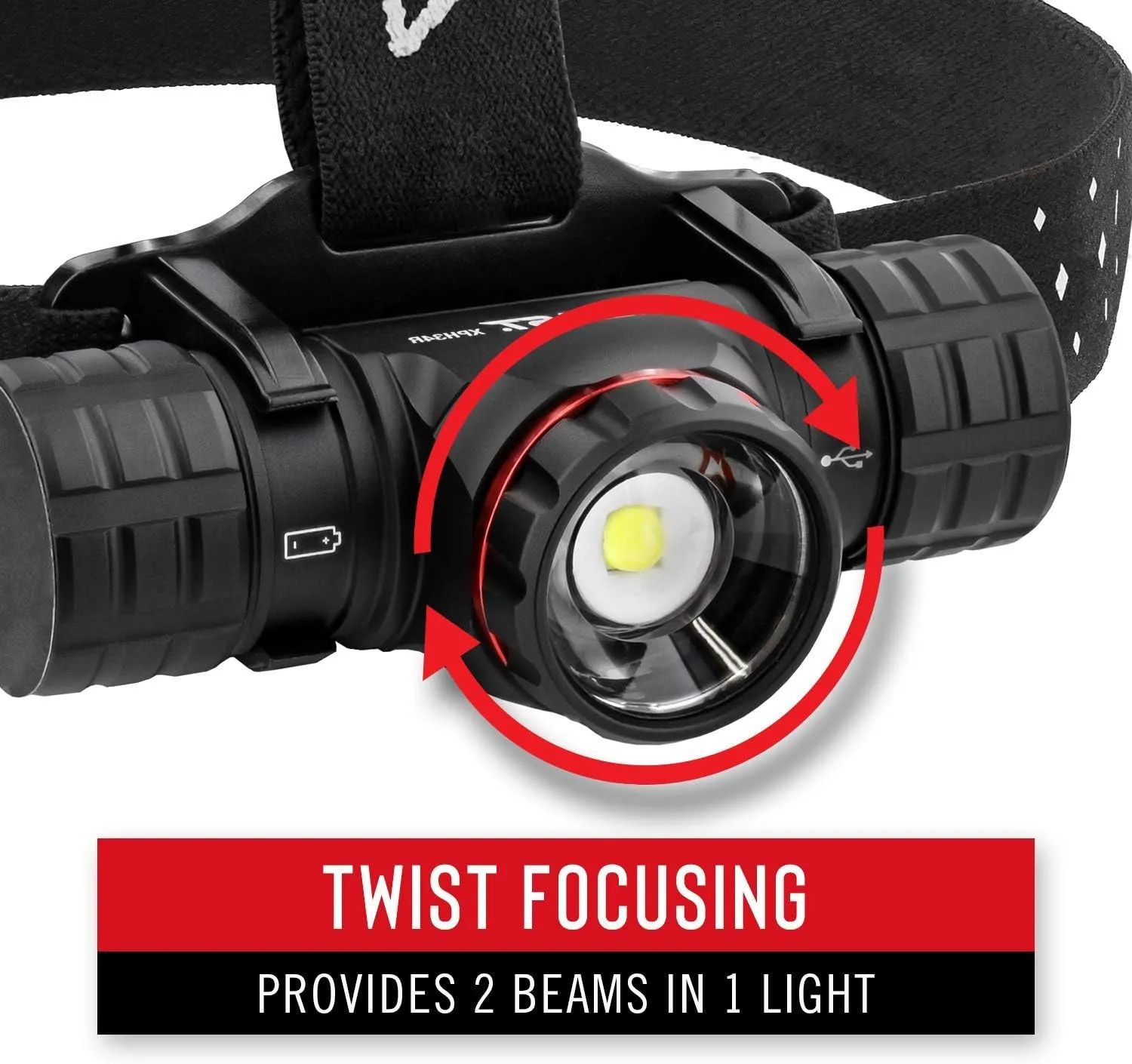 Coast WPH34R 2000 Lumen Waterproof Ultra Bright IP68 USB Rechargeable-Dual Power Head & XPH34R 2075 Lumen USB-C Rechargeable-Dual Power LED Headlamp withPURE Beam® Twist Focus™ and Magnetic