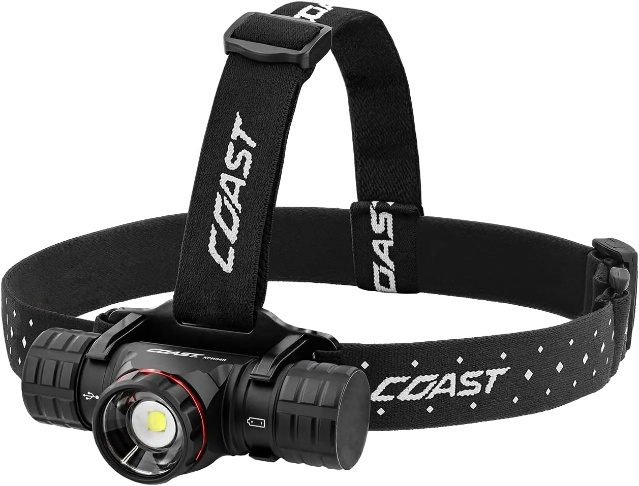 Coast WPH34R 2000 Lumen Waterproof Ultra Bright IP68 USB Rechargeable-Dual Power Head & XPH34R 2075 Lumen USB-C Rechargeable-Dual Power LED Headlamp withPURE Beam® Twist Focus™ and Magnetic