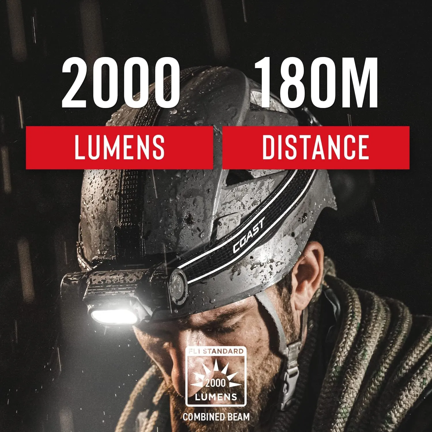 Coast WPH34R 2000 Lumen Waterproof Ultra Bright IP68 USB Rechargeable-Dual Power Head & XPH34R 2075 Lumen USB-C Rechargeable-Dual Power LED Headlamp withPURE Beam® Twist Focus™ and Magnetic