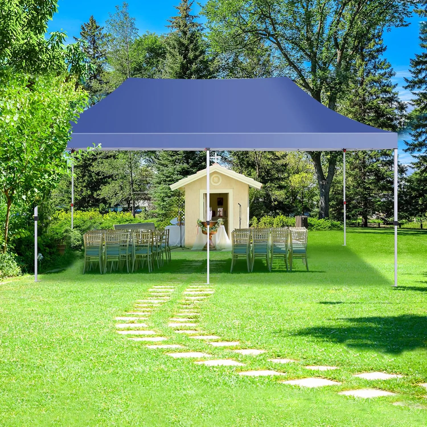 COBIZI 10x20ft Pop Up Canopy Tent with 6 Removable Sidewalls, Easy Up Commercial Canopy, Waterproof and UV50  Gazebo with Portable Bag, Adjustable Leg Heights,Party Tents for Parties, with 4 Sandbags