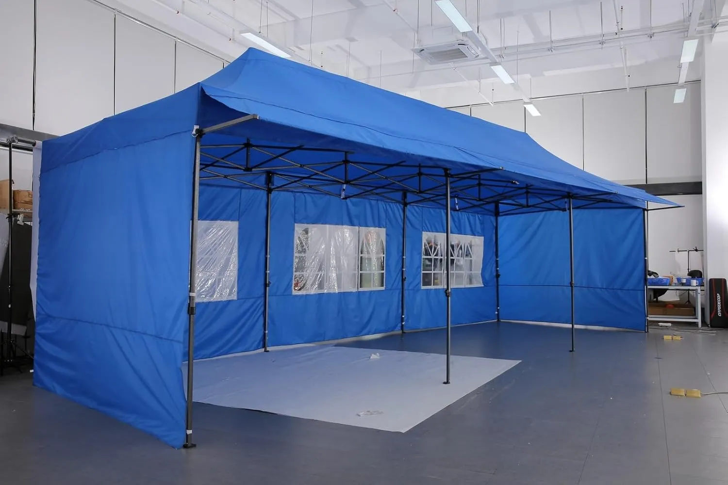 COBIZI 10x30 Pop Up Canopy Tent with Awning,Heavy Duty Canopy UPF 50  All Season Wind Waterproof Commercial Outdoor Street Vendors Party Tents for Parties Canopy with Roller Bag(10 x 30 ft Black)