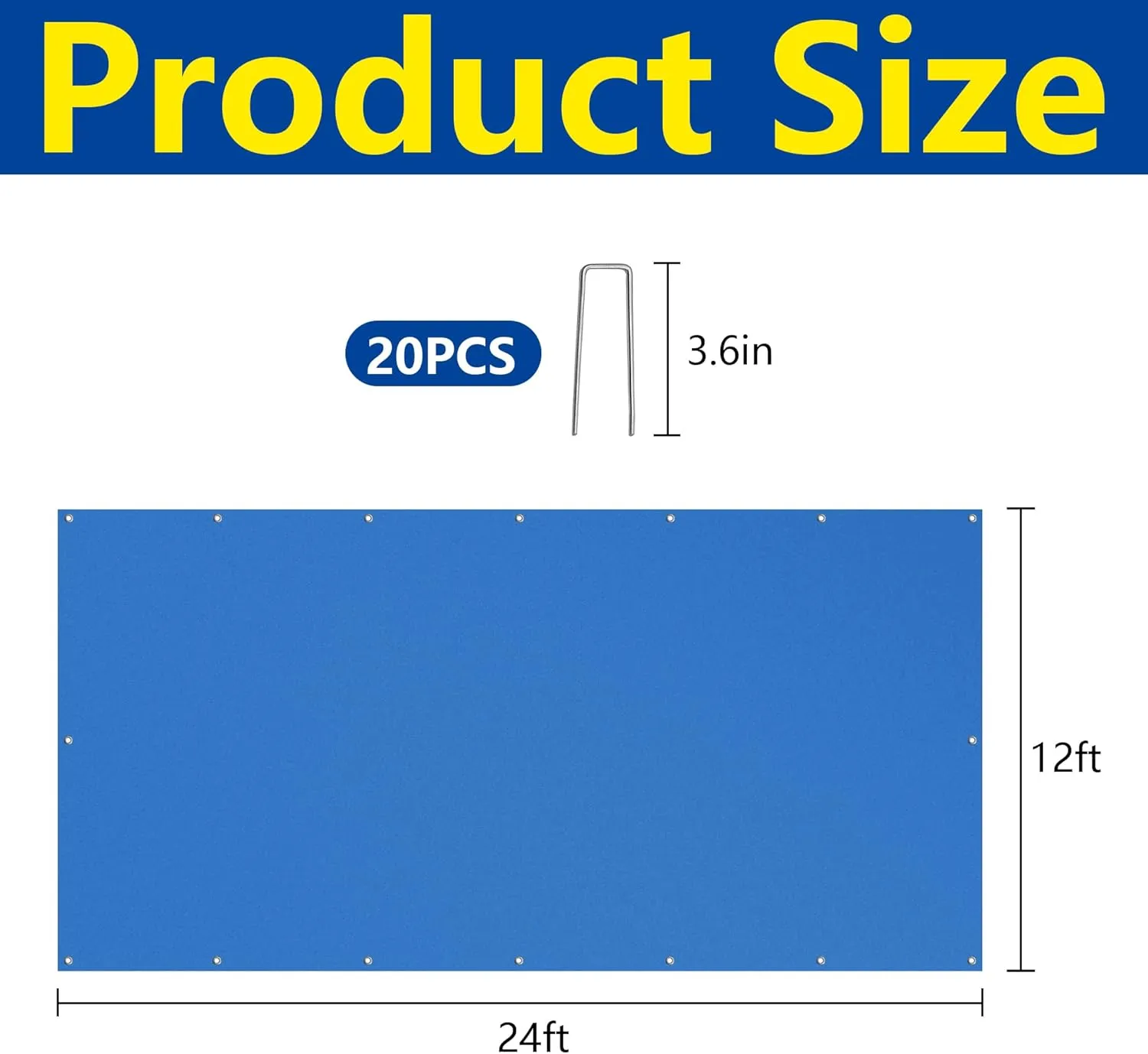 codree 24 x 12 Ft Rectangular Pool Ground Cloths, Waterproof PE Swimming Pool Liner Pad, Heavy Duty Above Ground Pool Mat Protector Tarp with Stakes for Pools Bottom Prevents Punctures