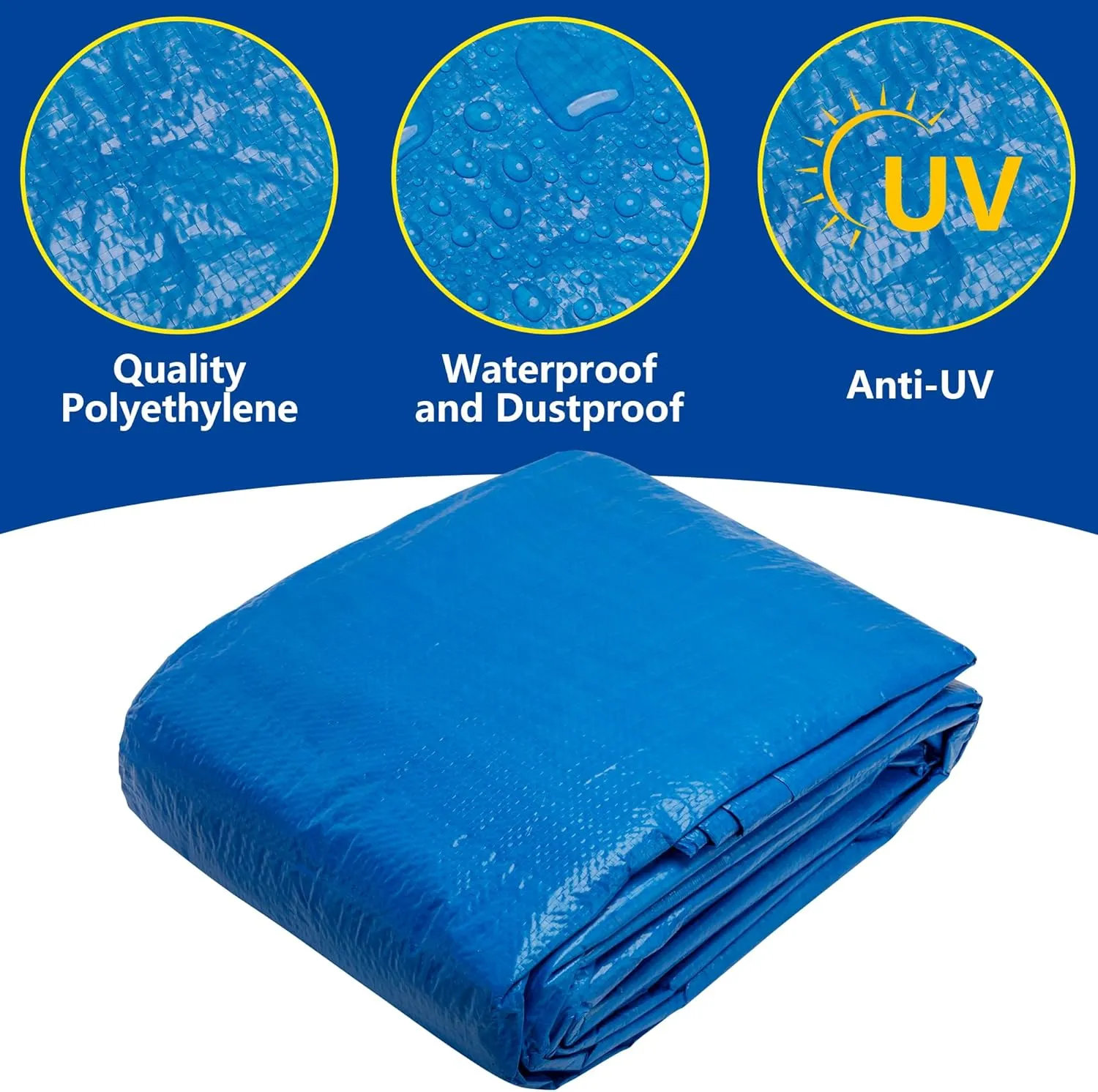 codree 24 x 12 Ft Rectangular Pool Ground Cloths, Waterproof PE Swimming Pool Liner Pad, Heavy Duty Above Ground Pool Mat Protector Tarp with Stakes for Pools Bottom Prevents Punctures