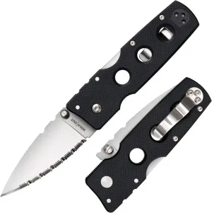COLD STEEL Hold Out 3" S35VN Ultra-Sharp Blade 4" G-10 Handle Everyday Carry Pocket Folding Knife w/Tri-Ad Lock, Pocket Clip