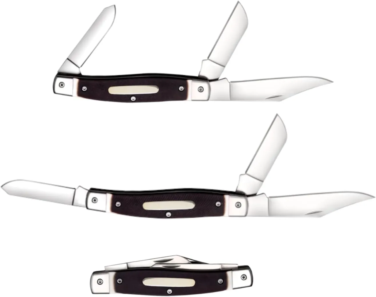Cold Steel Stockman Versatile Practical Durable Reliable Compact Pocket Folding Knife - 3 Blades; Bone Handle; Slip Joint Lock