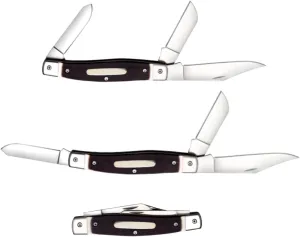 Cold Steel Stockman Versatile Practical Durable Reliable Compact Pocket Folding Knife - 3 Blades; Bone Handle; Slip Joint Lock