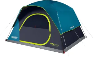 Coleman 4/6/8/10 Person Skydome Dark Room Tent with Rainfly, 5 Minute Setup, Blocks 90% of Sunlight, 20% More Headroom Than Traditional Tents