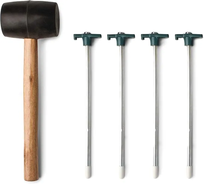 Coleman Premium Camping Tent Kit: Steel Tent Pegs, Rubber Mallet, Broom and Dustpan, Stake Puller, Includes Carry Bag