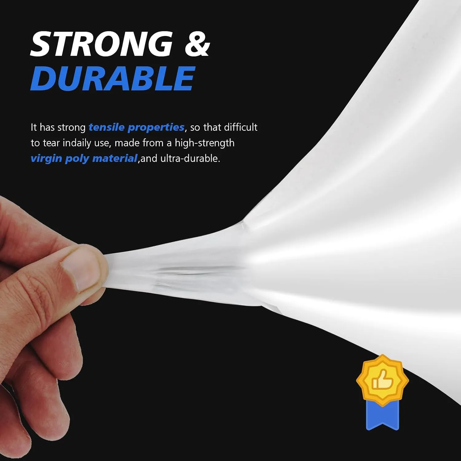 Crawl Space Vapor Barrier - 10 mil (10' x 25'), Thick Plastic sheeting, Drop Cloth Moisture Barrier Covering for Crawl Space Encapsulation, Heavy Duty Polyethylene Film, Black and White Panda Film