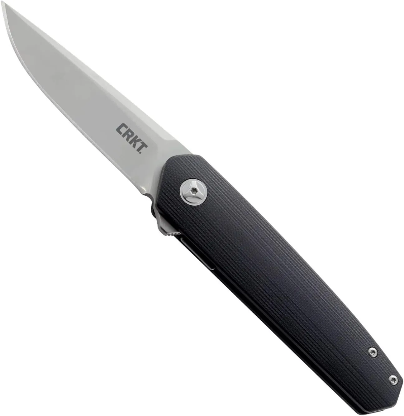 CRKT Cuatro Folding Carry Knife: Plain Edge Folder with Liner Lock - Everyday Carry Folded Knife with IKBS Ball Bearing Pivot System and G10 Handle 7090