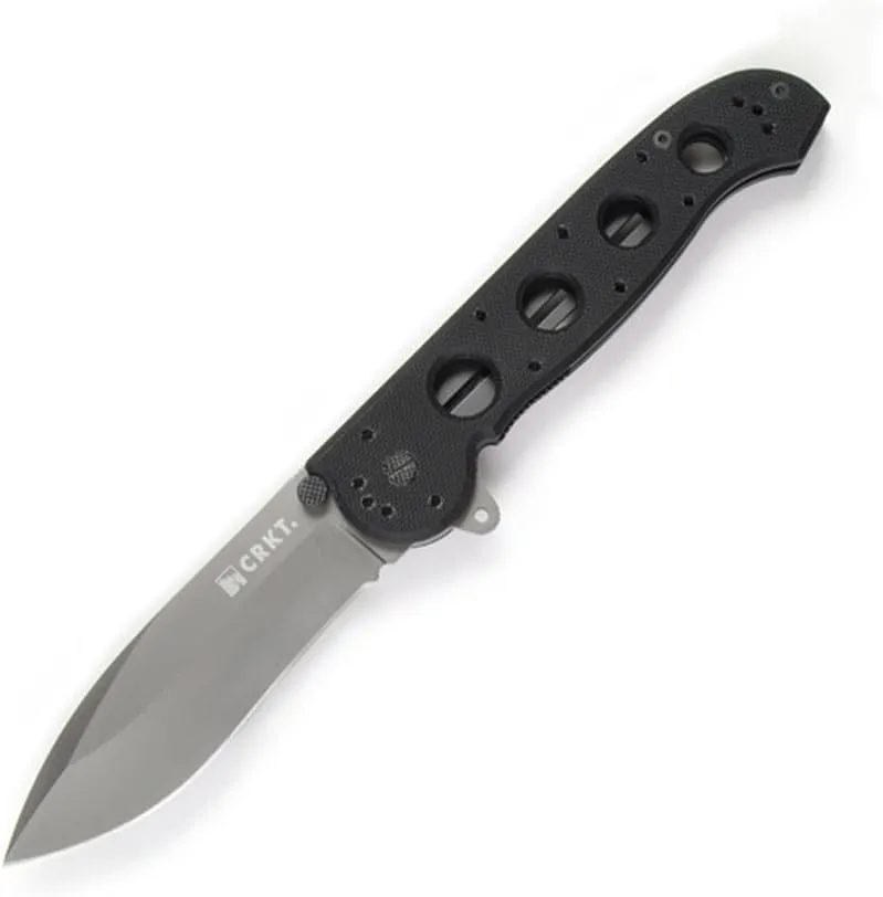 CRKT M21-04G EDC Folding Pocket Knife: Everyday Carry, Black Blade, Automated Liner Safety, G10 Handle, Reversible Pocket Clip