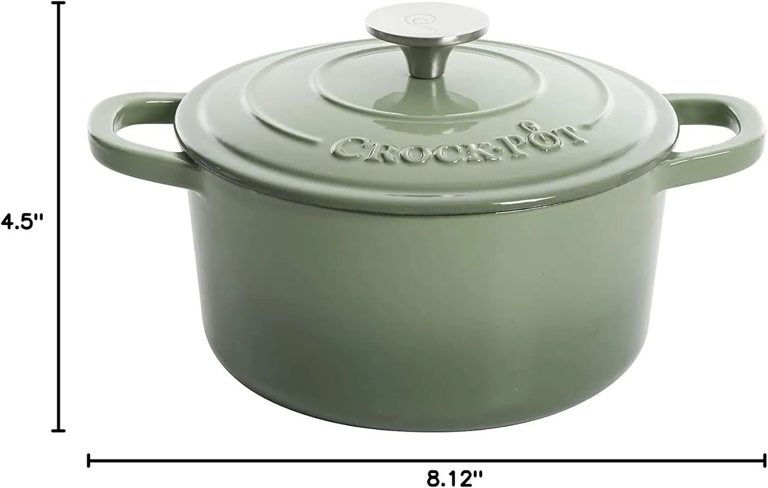 Crock-Pot Artisan Round Enameled Cast Iron Dutch Oven, 3-Quart, Pistachio Green