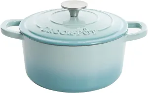 Crock-Pot Artisan Round Enameled Cast Iron Dutch Oven, 5-Quart, Aqua