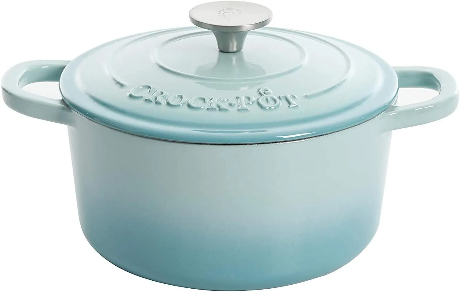 Crock-Pot Artisan Round Enameled Cast Iron Dutch Oven, 5-Quart, Aqua