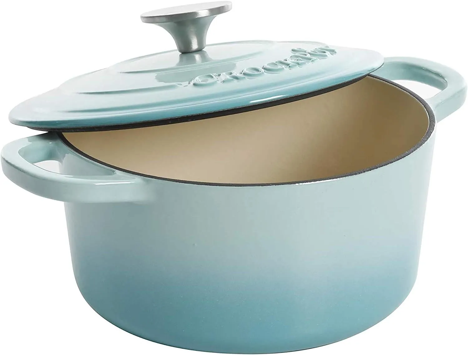 Crock-Pot Artisan Round Enameled Cast Iron Dutch Oven, 5-Quart, Aqua