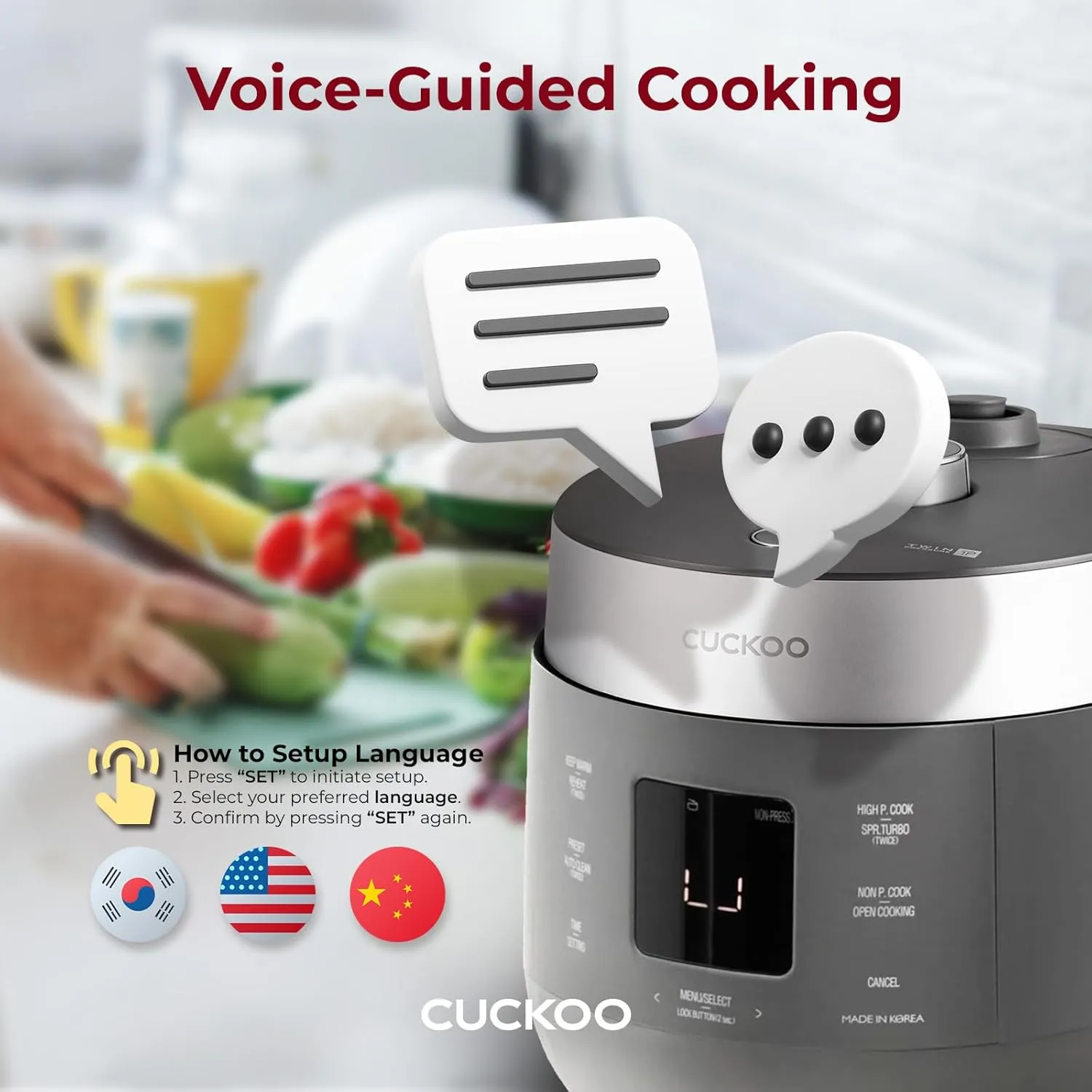 CUCKOO CRP-ST0609FG 6-Cup (Uncooked) / 12-Cup (Cooked) Twin Pressure Rice Cooker & Warmer with Nonstick Inner Pot, 16 Menu Options, 3 Voice Guide, Auto Clean (Gray)