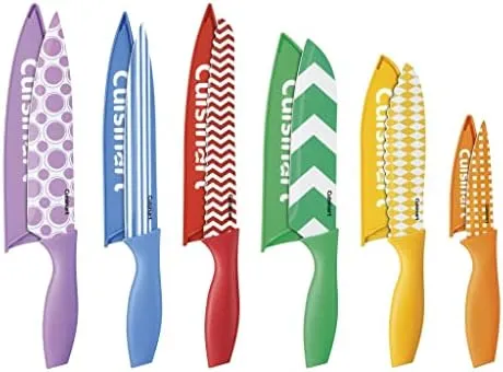 Cuisinart C55-12PR1 12-Piece Printed Color Knife Set with Blade Guards, Multicolored