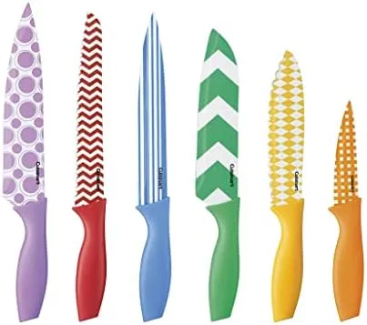Cuisinart C55-12PR1 12-Piece Printed Color Knife Set with Blade Guards, Multicolored