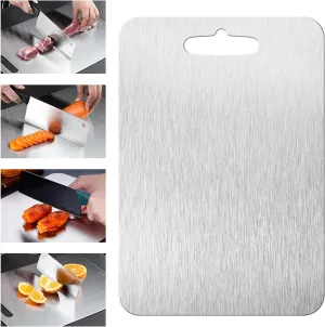 Cutting Board, Pure Titanium Cutting Boards For Kitchen, Double-Sided Titanium Cutting Board for Cutting Vegetables And Meat (14 * 10 in)