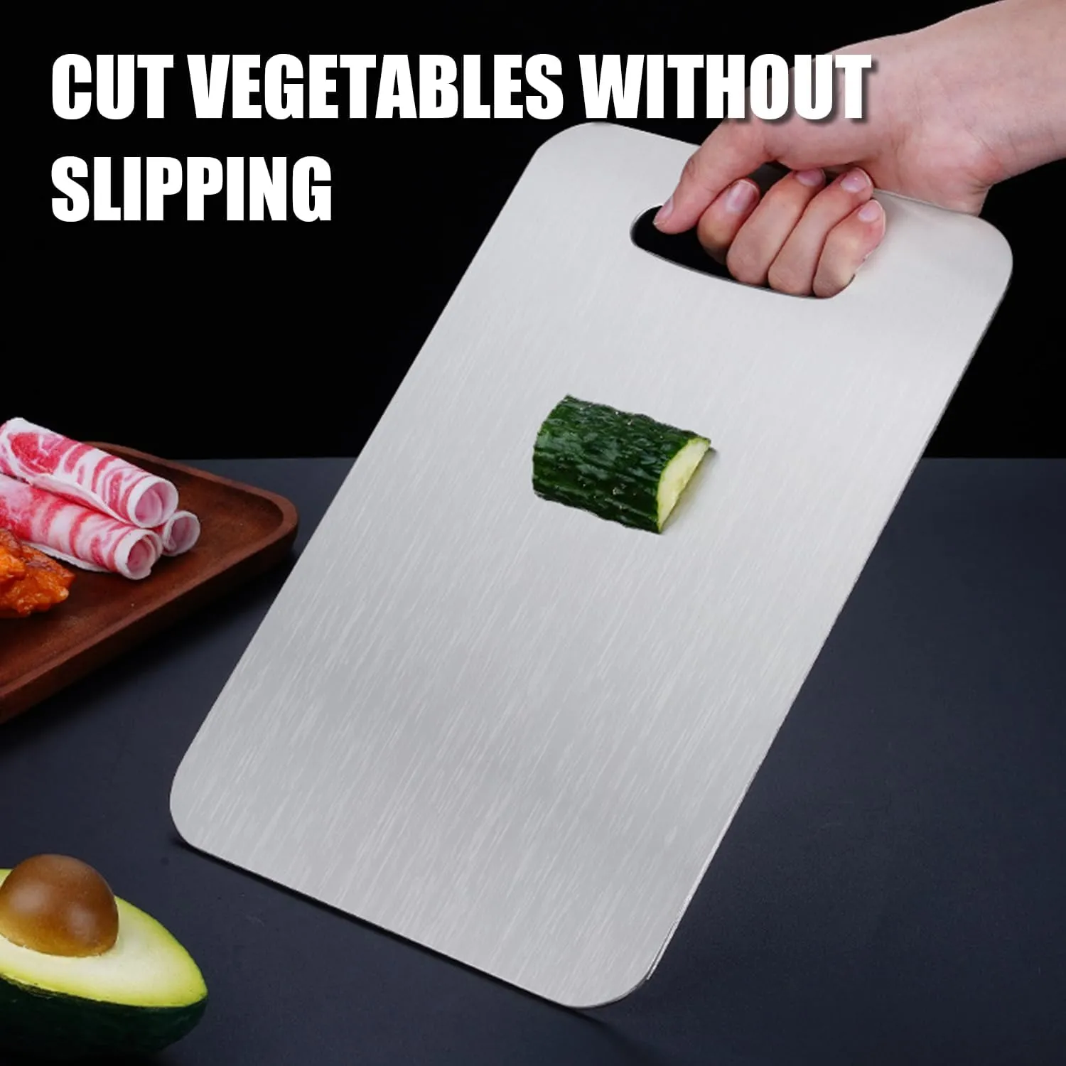 Cutting Board, Pure Titanium Cutting Boards For Kitchen, Double-Sided Titanium Cutting Board for Cutting Vegetables And Meat (14 * 10 in)