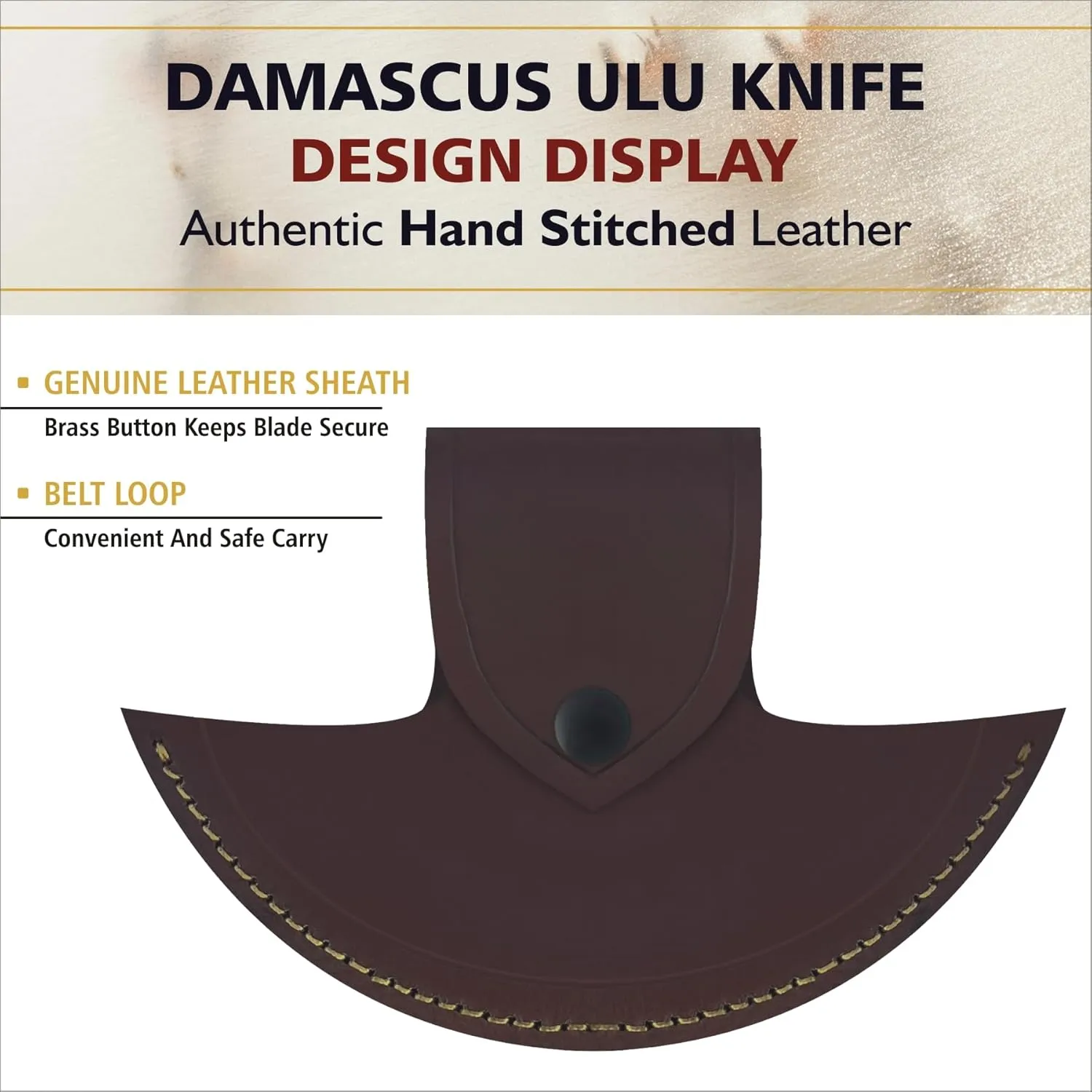 Damascus Steel Alaskan Ulu Knife With Sheath, 6" Perfect Pizza Cutter Rocker Knife, Mezzaluna Chopper Knife for Kitchen, Authentic Inuit Eskimo Design, Non-Slip Handle