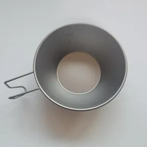 DANTE'S VIEW Titanium Sierra Cup 300ml Fixed Handle | Ultralight, Versatile Use as a Cup, Bowl or Plate for Camping and Hiking | Durable, Compact & Portable with Mesh Bag