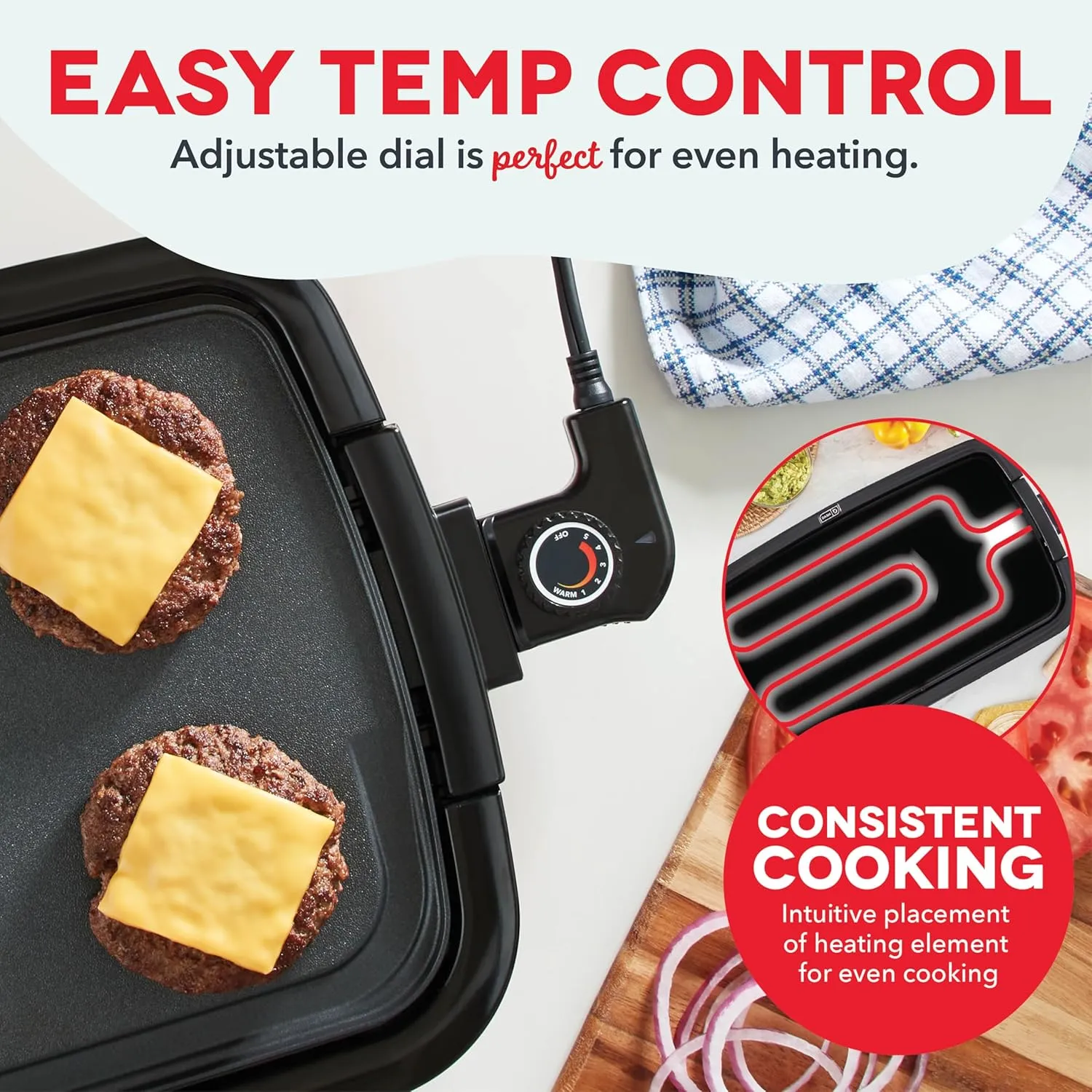DASH Deluxe Everyday Electric Griddle with Dishwasher Safe Removable Nonstick Cooking Plate for Pancakes, Burgers, Eggs and more, Includes Drip Tray   Recipe Book, 20” x 10.5”, 1500-Watt - Navy