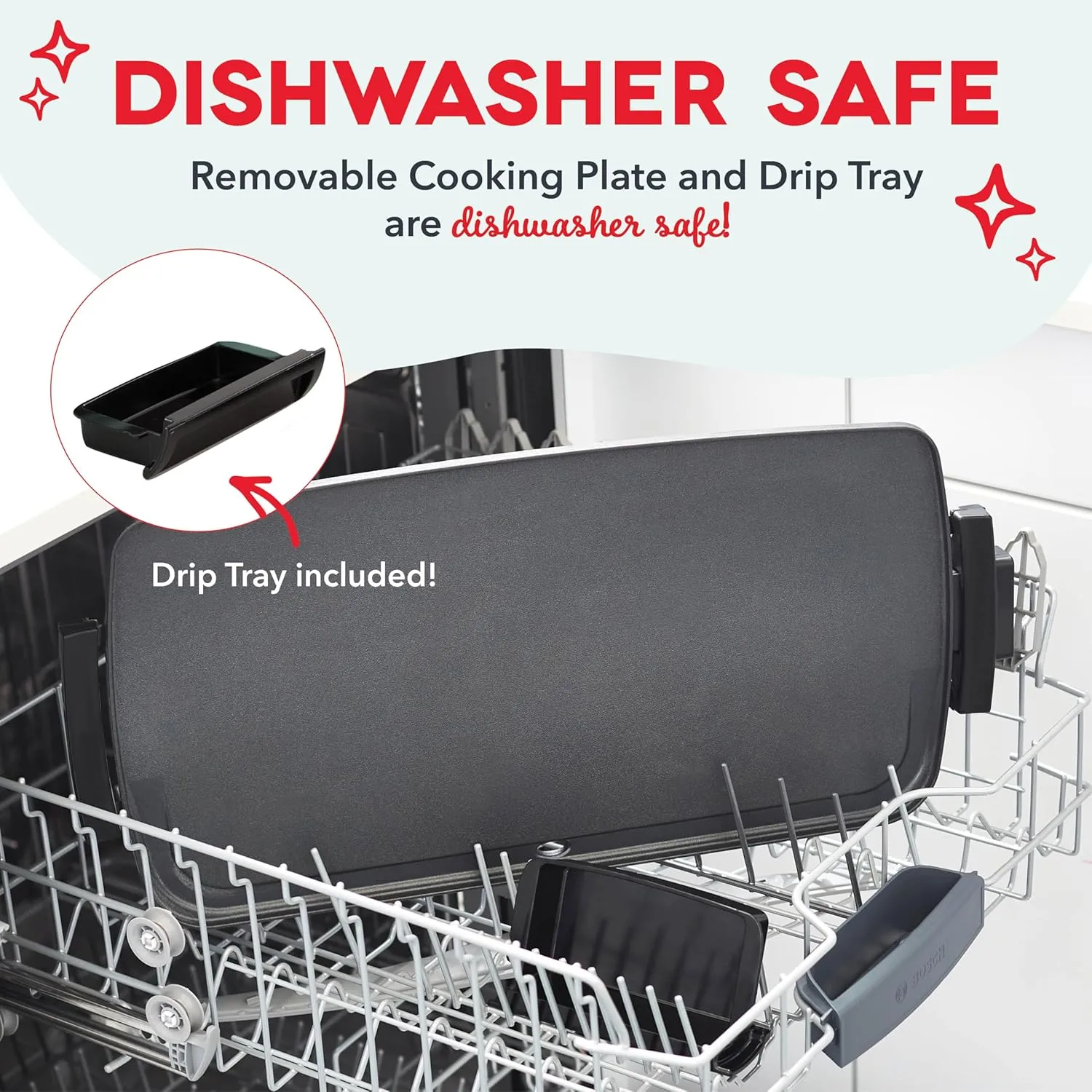 DASH Deluxe Everyday Electric Griddle with Dishwasher Safe Removable Nonstick Cooking Plate for Pancakes, Burgers, Eggs and more, Includes Drip Tray   Recipe Book, 20” x 10.5”, 1500-Watt - Navy