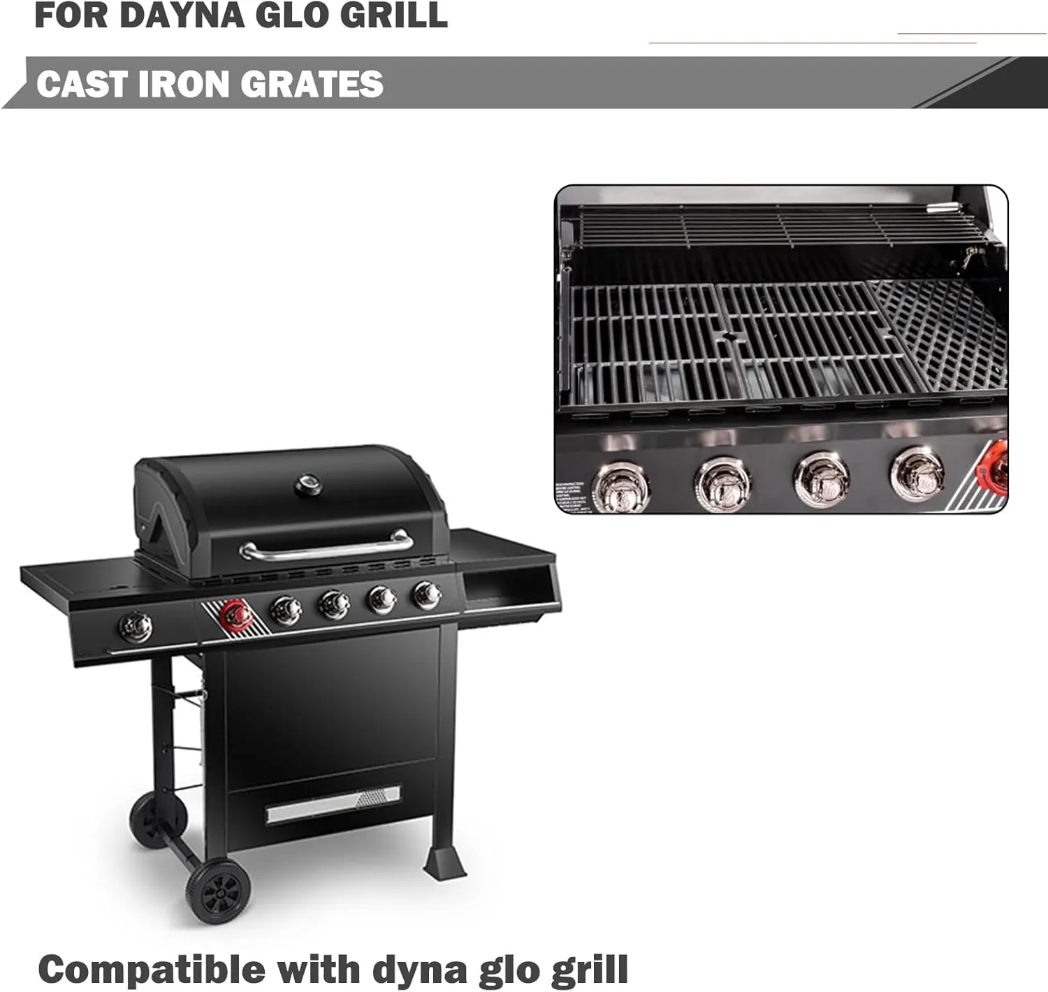 DGH474CRP DGF493BNP Grates Replacement Parts for Dyna Glo Grill Parts DGH483CRP DGB495SDP-D Grill Grate Cooking Grates Dyna Glo Grill Grates 70-01-911 Cast Iron Sear Grill Cooking Grates Parts