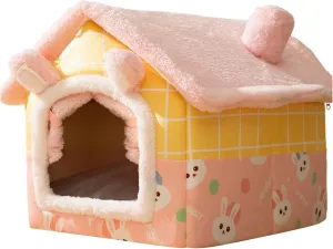 Dog Houses Soft Indoor Enclosed Tent Huts Warm Cave Dog Kennel House Type Winter Warm Small Dog Teddy Four Seasons Universal Removable and Washable Dog House Cat Nest Bed Pet Supplies