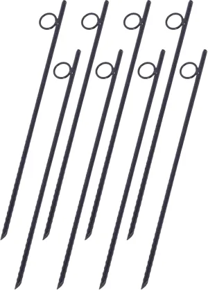Durable Heavy-Duty Rebar Stakes for Tents and Canopies, 8 Pack, 18 Inch with Loops for Easy Securing