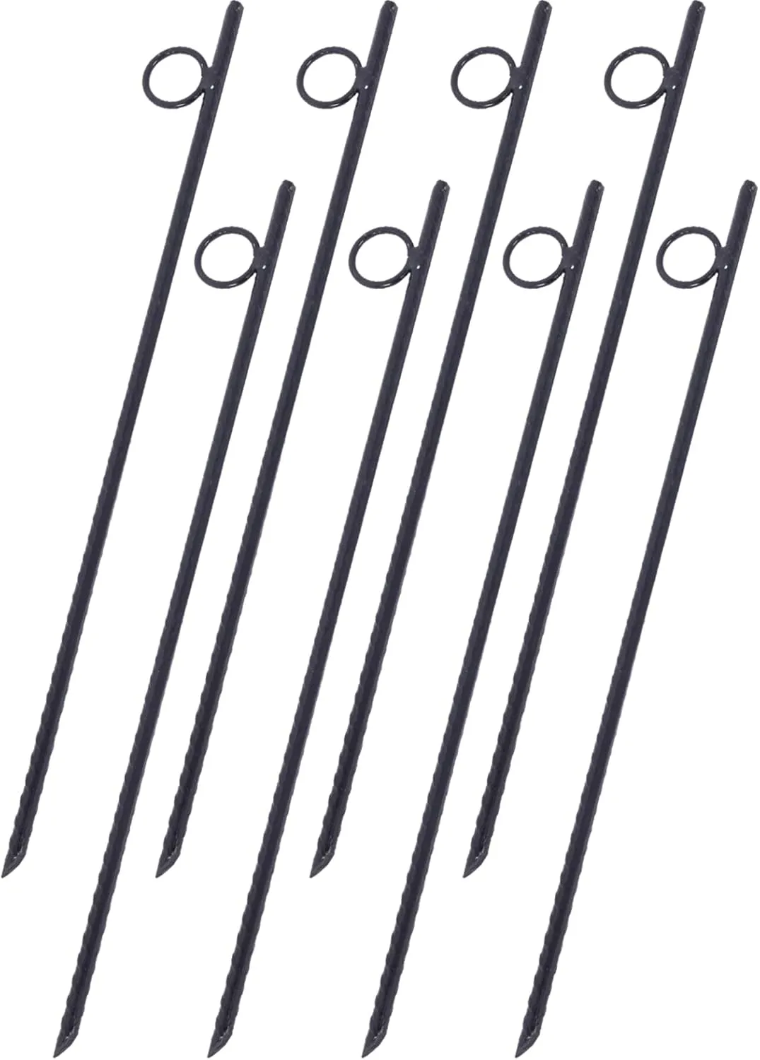 Durable Steel Rebar Stakes for Secure Outdoor Hold, 18-Inch Length with Enhanced Grip, Tents and Canopies, 8-Pack