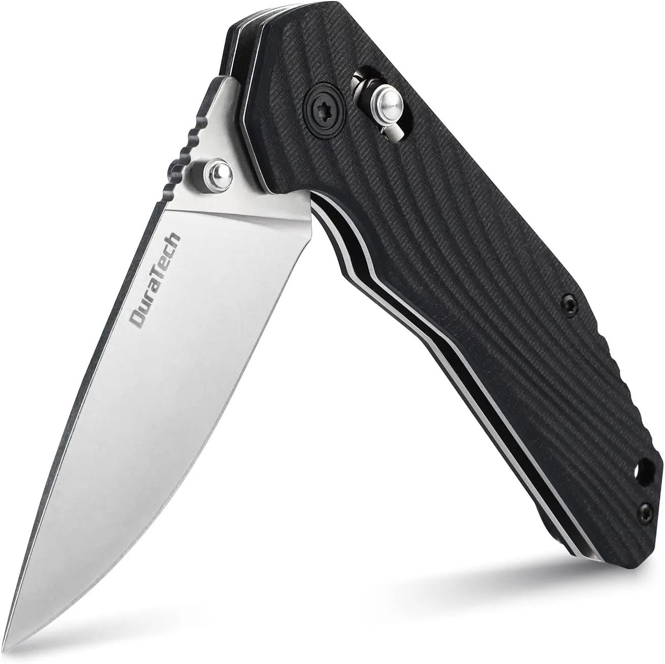 DURATECH Folding Pocket Knife, EDC Pocket Knife with Stainless Steel Blade, G10 Handle Folding Knives, Drop Point Blade, Carry Pocket Clip