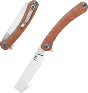 Eafengrow EF939 Folding Knife, D2 Steel Blade Micarta Handle EDC Tool Pocket Knife Folder for Working Camping(Micarta Brown)