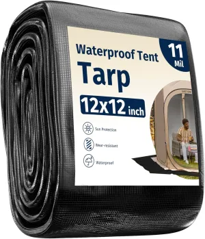 EAST OAK Waterproof Tarps for Outdoors as Tent Floor Mat for EAST OAK Screen House & Pop-Up Tent 12 x 12 FT, 11 Mils Thick, Multipurpose Protective Tarps, Tarp Waterproof, Sun Protection, 147" x 170"