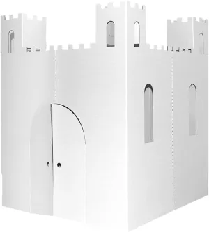 Easy Playhouse Blank Castle - Kids Art & Craft for Indoor & Outdoor Fun, Color, Draw, Doodle on this Blank Canvas–Decorate & Personalize a Cardboard Fort, 32" X 32" X 43. 5" -Made in USA, Age 3 