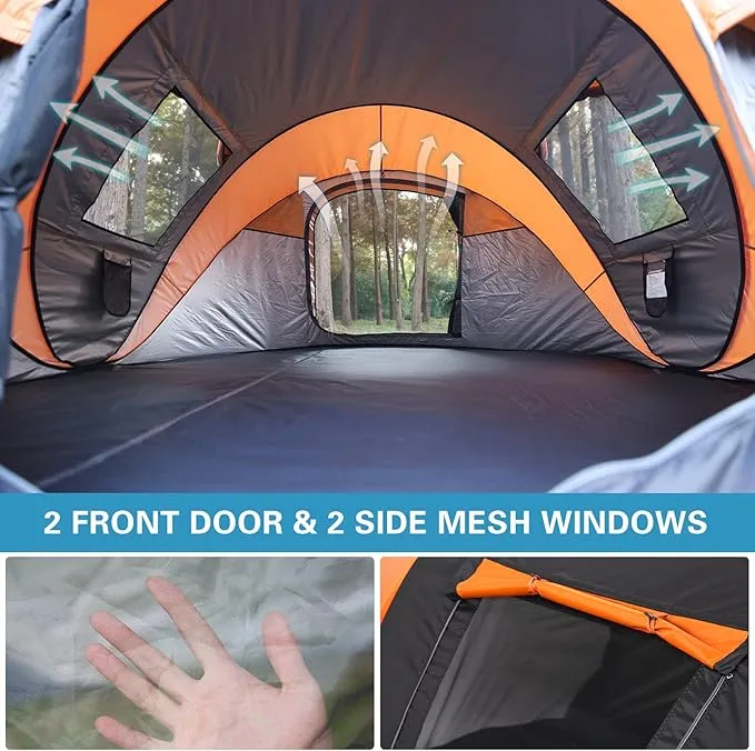 EchoSmile Camping Instant Tent, 2/4/6/8/10 Person Pop Up Tent, Water Resistant Dome Tent, Easy Setup for Camping Hiking and Outdoor, Portable Tent with Carry Bag, for 3 Seasons…