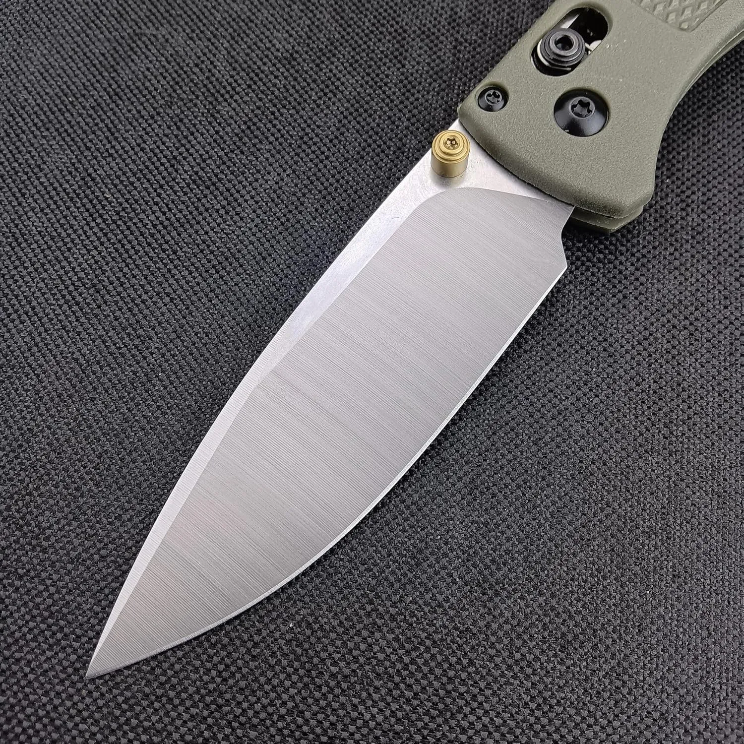 EDC Folding Pocket Bugout Knife, 3'' Razor Sharp Coated Finish, Plain Edge, Grivory Handle with Belt Clip, Axis Lock & Thumb Stud Manual Open (440C Blade)