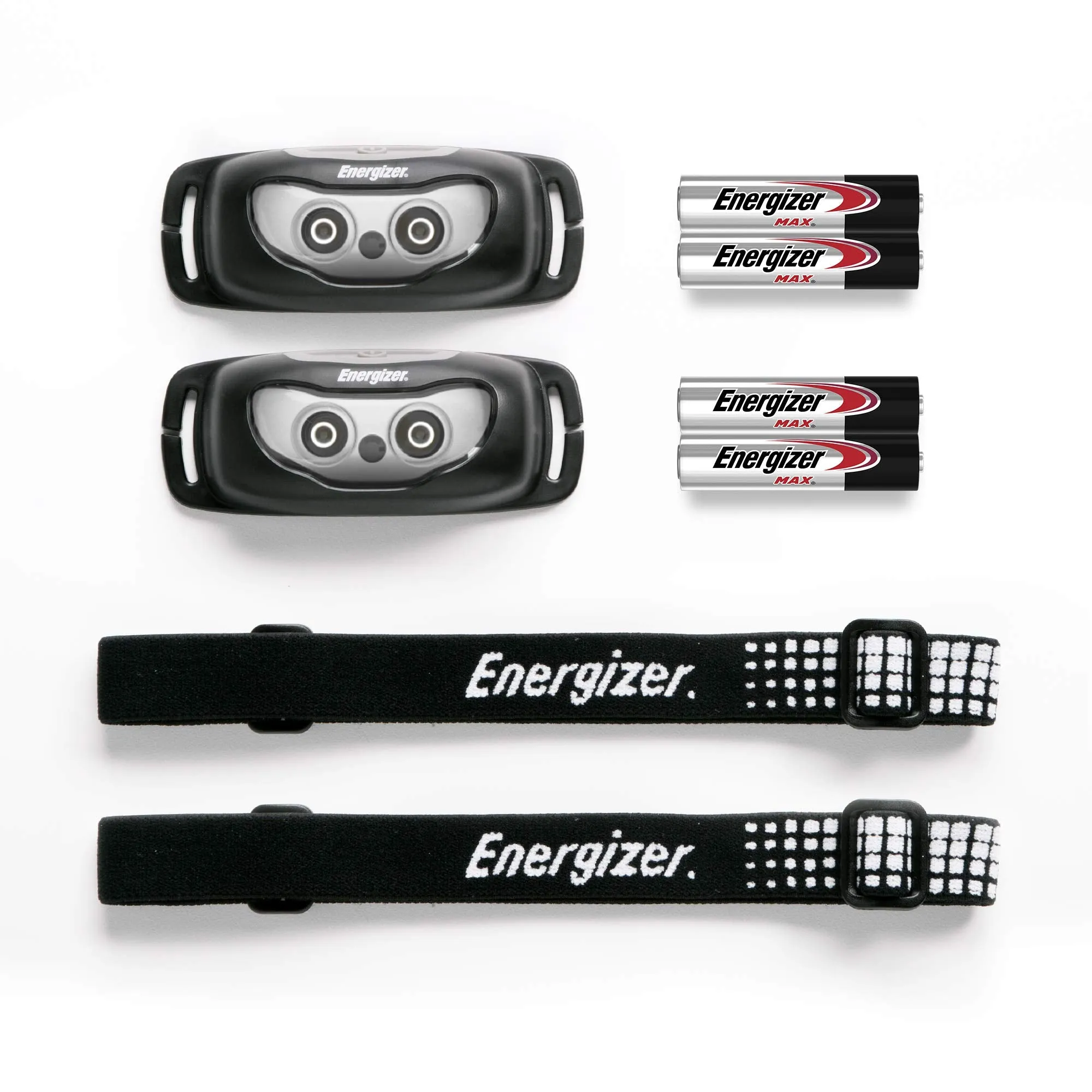 Energizer LED Headlamp (2-Pack) Universal , IPX4 Water Resistant Headlamps, High-Performance Head Light for Outdoors, Camping, Running, Storm, Survival, (Batteries Included)
