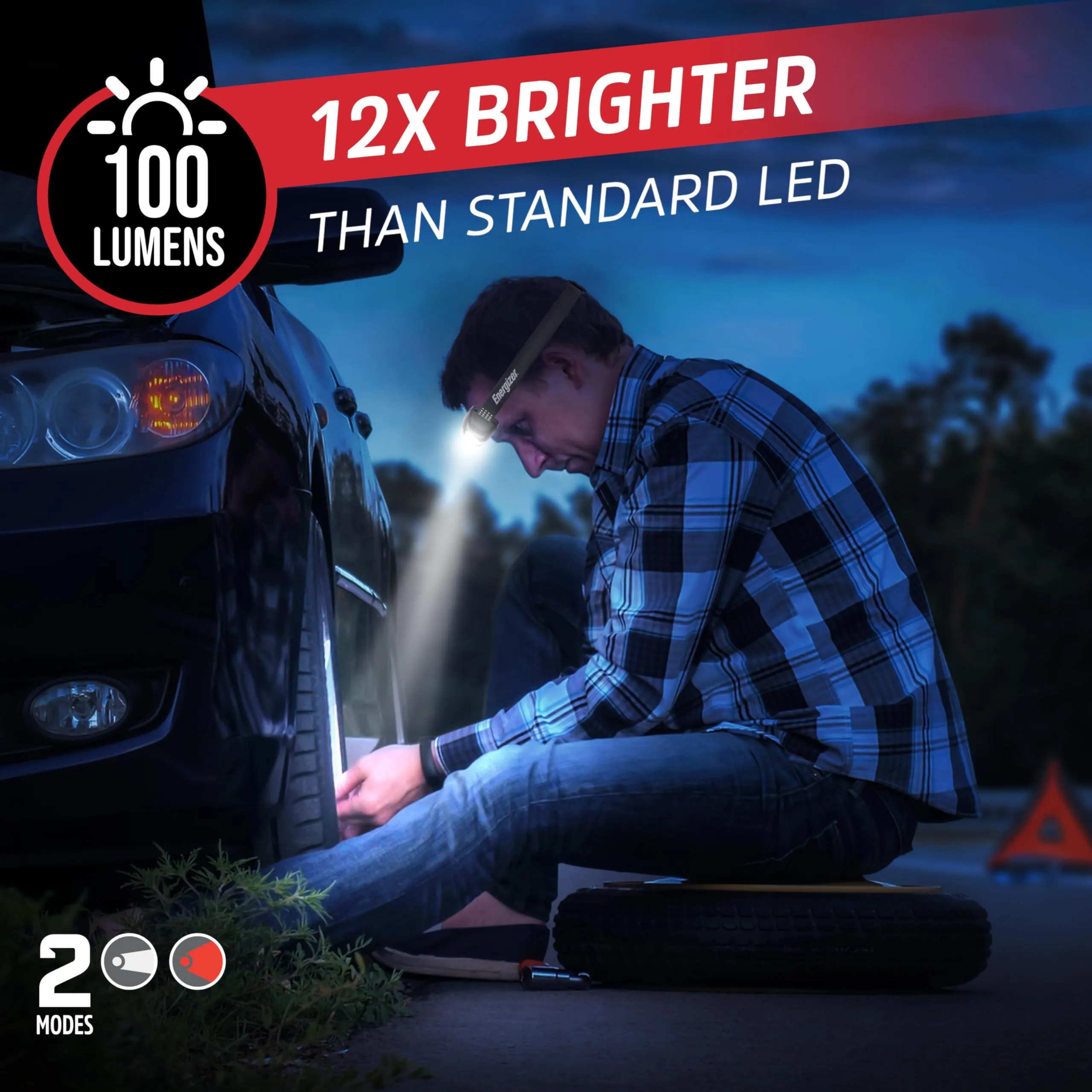 Energizer LED Headlamp (2-Pack) Universal , IPX4 Water Resistant Headlamps, High-Performance Head Light for Outdoors, Camping, Running, Storm, Survival, (Batteries Included)
