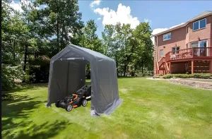 ESPIDOO 7x8 ft Outdoor Storage Shelter: Heavy Duty Waterproof Portable Garage Tent with Roll-Up Doors for Motorcycle, ATV & Garden Tools - UV Resistant Rust-Proof Frame for All-Season Protection