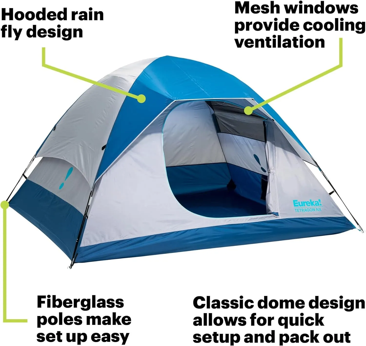 eureka tetragon nx 3-season family camping tent