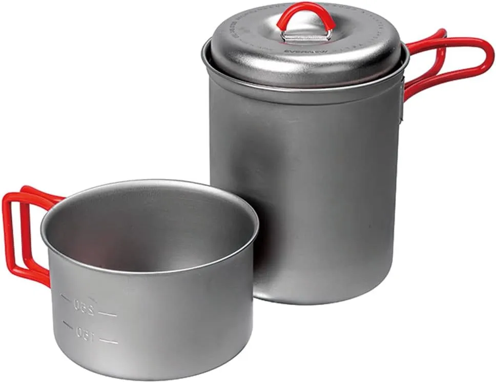 Evernew Titanium Lightweight Camping Solo Pot Set, 750