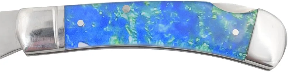 Every Day Carry Lock-Back Manual Folding Outdoor Hunting Camping Knife (Blue)